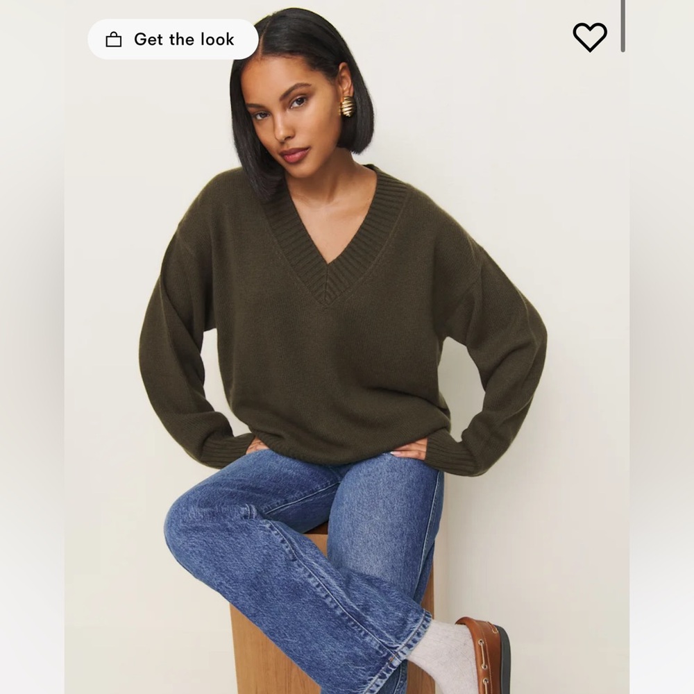 NWT Reformation Jadey Cashmere V-Neck Sweater